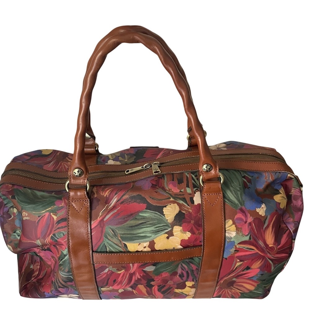 Patricia Nash Milano Patina Summer Florals Duffle Weekender Bag W/ Unused Strap - Picture 9 of 14